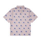 Burberry summer limited new logo horse print short-sleeved shirt pink 6.26