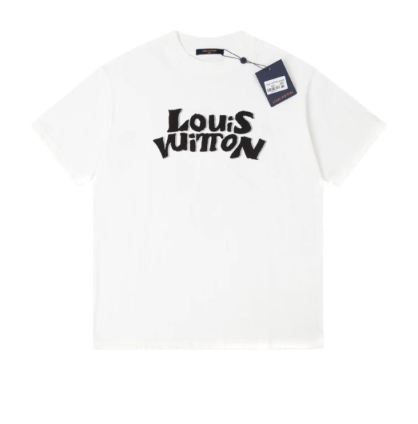 Louis Vuitton 23SS Back Cartoon Rabbit Logo Print Short Sleeve T-Shirt White 7.4