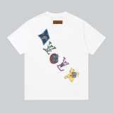 Louis Vuitton 23SS Front and Back Colorful Letters Inkjet Printing Short Sleeve T-shirt White 7.4