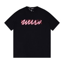 Balenciaga Pink Graffiti Print Logo Short Sleeve Black 7.11