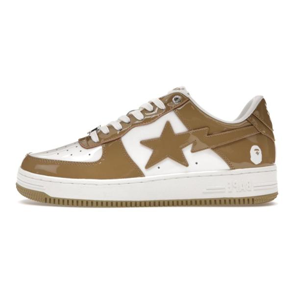 A Bathing Ape Bape Sta Patent Leather White Khaki (2023)