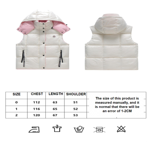 Moncler main line pink and white down vest jacket 12.5