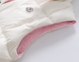 Moncler main line pink and white down vest jacket 12.5