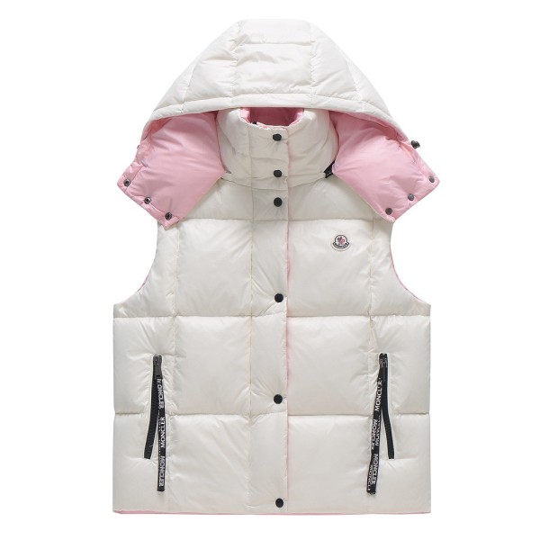 Moncler main line pink and white down vest jacket 12.5
