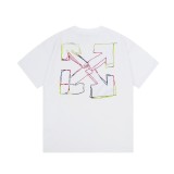 OFF-WHITE character curve hand-painted LOGO printed short-sleeved T-shirt White 12.12