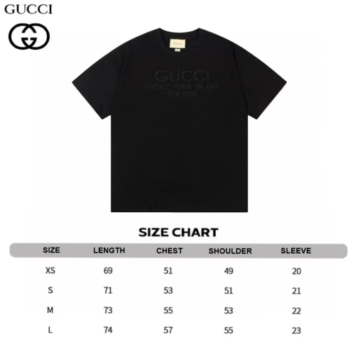 Gucci pure embroidery printed logo short-sleeved T-shirt Black 1.3
