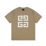 Givenchy four-square letter print large LOGO short-sleeved T-shirt Brown 1.3