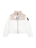 The North Face patchwork design short down jacket Pink 1.3