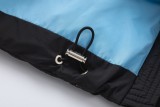 Prada 23FW contrasting blue triangle logo hooded down jacket Black 1.10