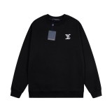 Louis Vuitton hollow embroidered logo crew neck sweatshirt Black 1.30