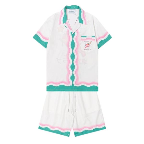 Casablanca 23SS Love racket short-sleeved T-shirt & shorts 4.9