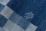 Louis Vuitton checkerboard design denim trousers 4.24