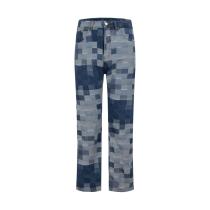 Louis Vuitton checkerboard design denim trousers 4.24