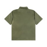 Prada triangle logo multi-function pocket nylon short-sleeved shirt Green 5.15