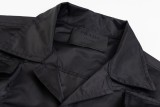 Prada triangle logo multi-function pocket nylon short-sleeved shirt Black 5.15