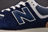 New Balance 574 Navy White Beige