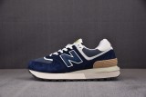 New Balance 574 Navy White Beige