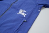 Burberry knight logo patch nylon hooded jacket Blue 7.24