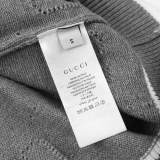 Gucci all over lettering hollow knit crew neck sweater Grey 8.7