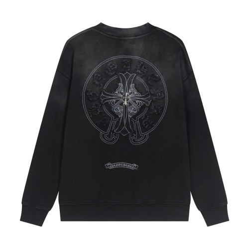 Chrome Hearts Embroidered Metal Cross Basic Crew Neck Sweatshirt Black 8.7
