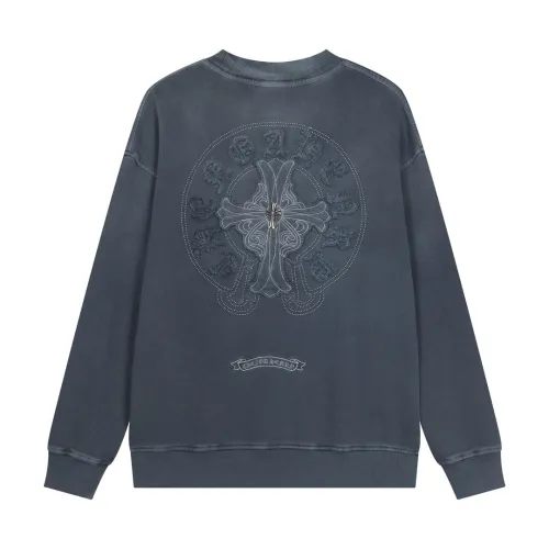 Chrome Hearts Embroidered Metal Cross Basic Crew Neck Sweatshirt Grey 8.7