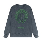 Chrome Hearts embroidered horseshoe hardware crewneck sweatshirt Grey 8.7