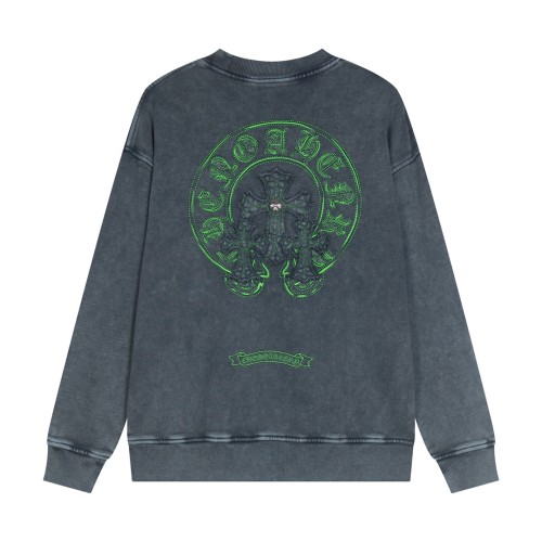 Chrome Hearts embroidered horseshoe hardware crewneck sweatshirt Grey 8.7