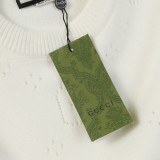 Gucci all over lettering hollow knit crew neck sweater White 8.7