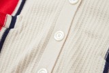 Gucci Red Double G patch knitted jacquard cardigan sweater 8.14