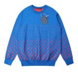 Louis vuitton gradient red logo print round neck long sleeve sweatshirt Blue 8.14