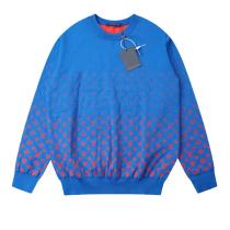 Louis vuitton gradient red logo print round neck long sleeve sweatshirt Blue 8.14