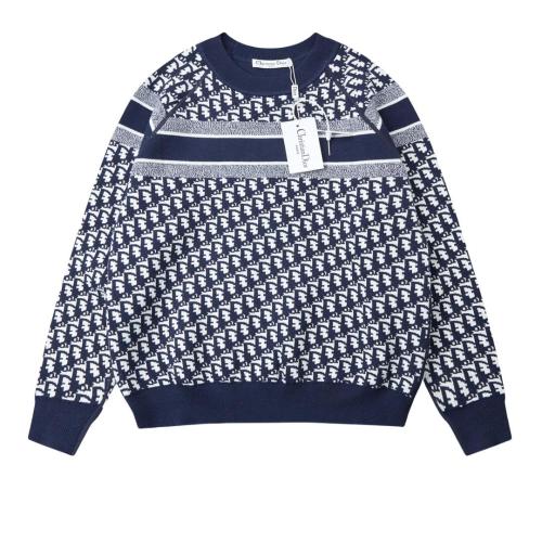 Dior classic pattern color round neck long sleeve sweatshirt 8.14