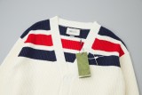 Gucci pocket red double G patch knit jacquard cardigan sweater 8.14
