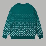 Louis vuitton gradient red logo print round neck long sleeve sweatshirt Green 8.14