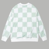 Louis vuitton green plaid round neck long sleeve sweatshirt 8.14