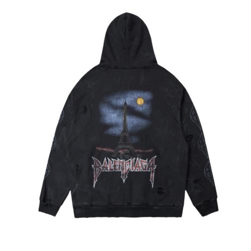 Balenciaga Starry Night View Eiffel Tower Hoodie Black 8.14