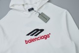 Balenciaga New Logo Embroidered Hoodie White 8.14