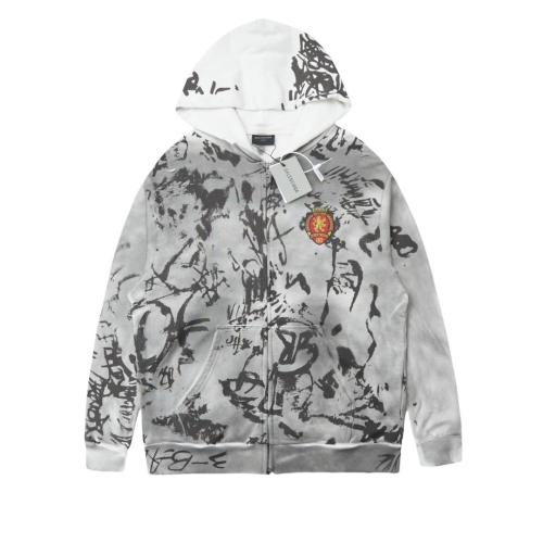 Balenciaga Hand-painted Manchester United embroidered logo Hoodie Grey 8.14