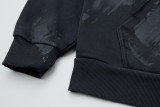 Balenciaga Manchester United Embroidery Heavy Washed Mud Dyed Zipper Hoodie Black 8.14