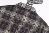 Chrome Hearts Metal Button Denim Plaid Shirt Black 9.3