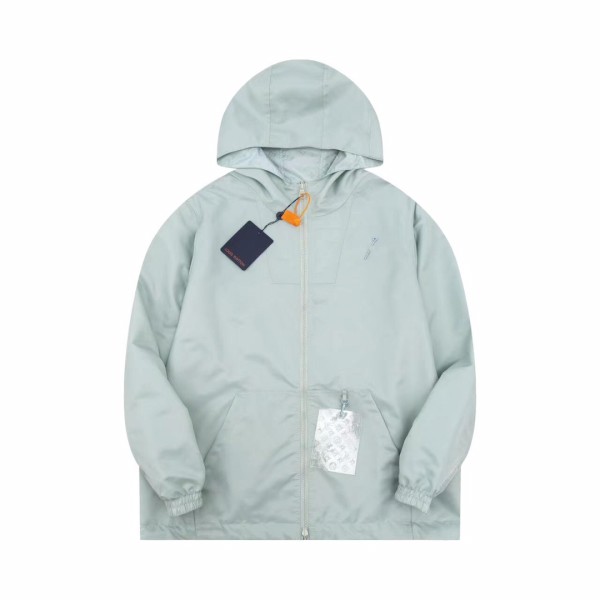 Louis Vuitton Classic pattern zipper Reversible Jacket Light Blue 9.3