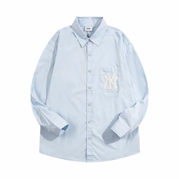 MLB Embroidered Big NY Logo Button Shirt Blue 9.3