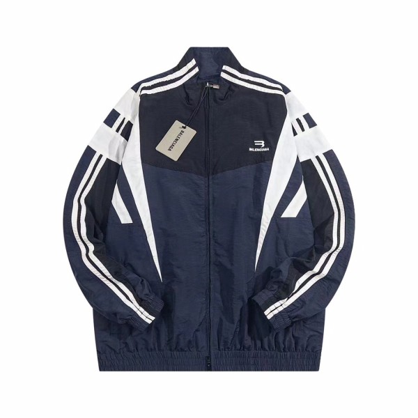 Balenciaga Contrast color patchwork long sleeve jacket Blue 9.3