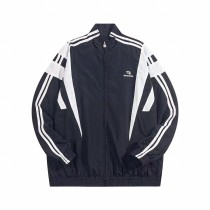 Balenciaga Contrast color patchwork long sleeve jacket Black 9.3