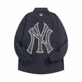MLB Embroidered Big NY Logo Button Shirt Black 9.3