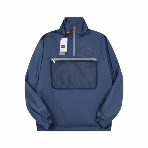 Dior zip-up woven floral pocket waterproof jacket Blue 9.3