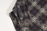 Chrome Hearts Metal Button Denim Plaid Shirt Black 9.3
