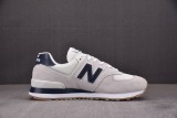 New Balance 574 White Navy Gum