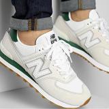 New Balance 574 White Green Gum