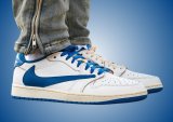 Jordan 1 Retro Low OG SP Fragment x Travis Scott Sail Military Blue
